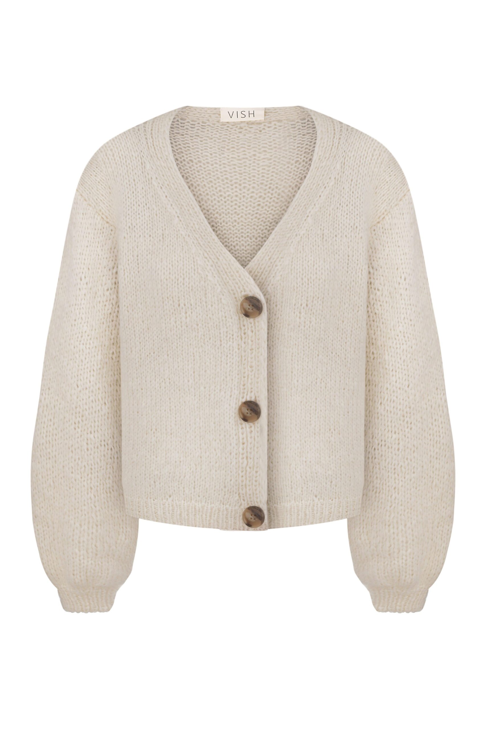 Handcrafted Alpaca Cardigan: Grey Merino Wool Knitwear