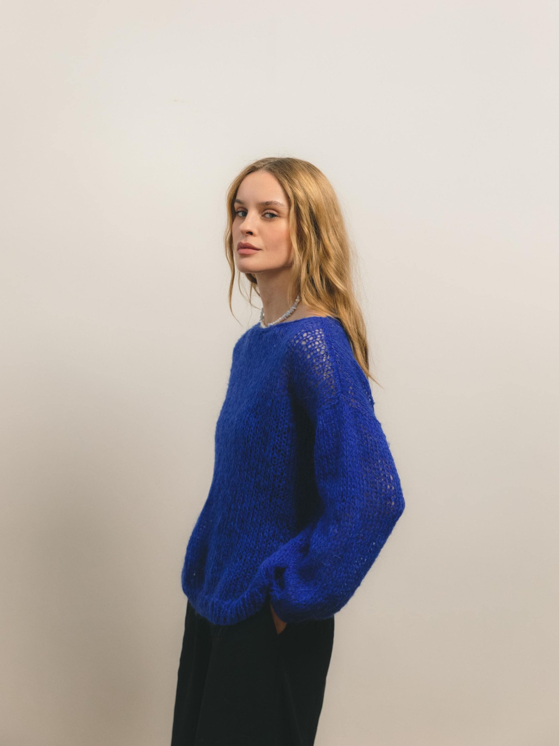 Handmade Mohair Pullover Sweater: Oversized Grey Knitwear
