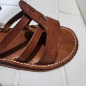 Handmade Moroccan Leather Sandals For Women – Brown Flat Summer Sandals With Toe Loop & Ankle Strap – Boho Travel Shoes Eu 37 To 42