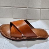 Handmade Moroccan Leather Sandals For Women – Brown Flat Criss-cross Slip-on – Artisan Summer Shoes By Artisanmoroccatelier – Sizes 37–42 Eu