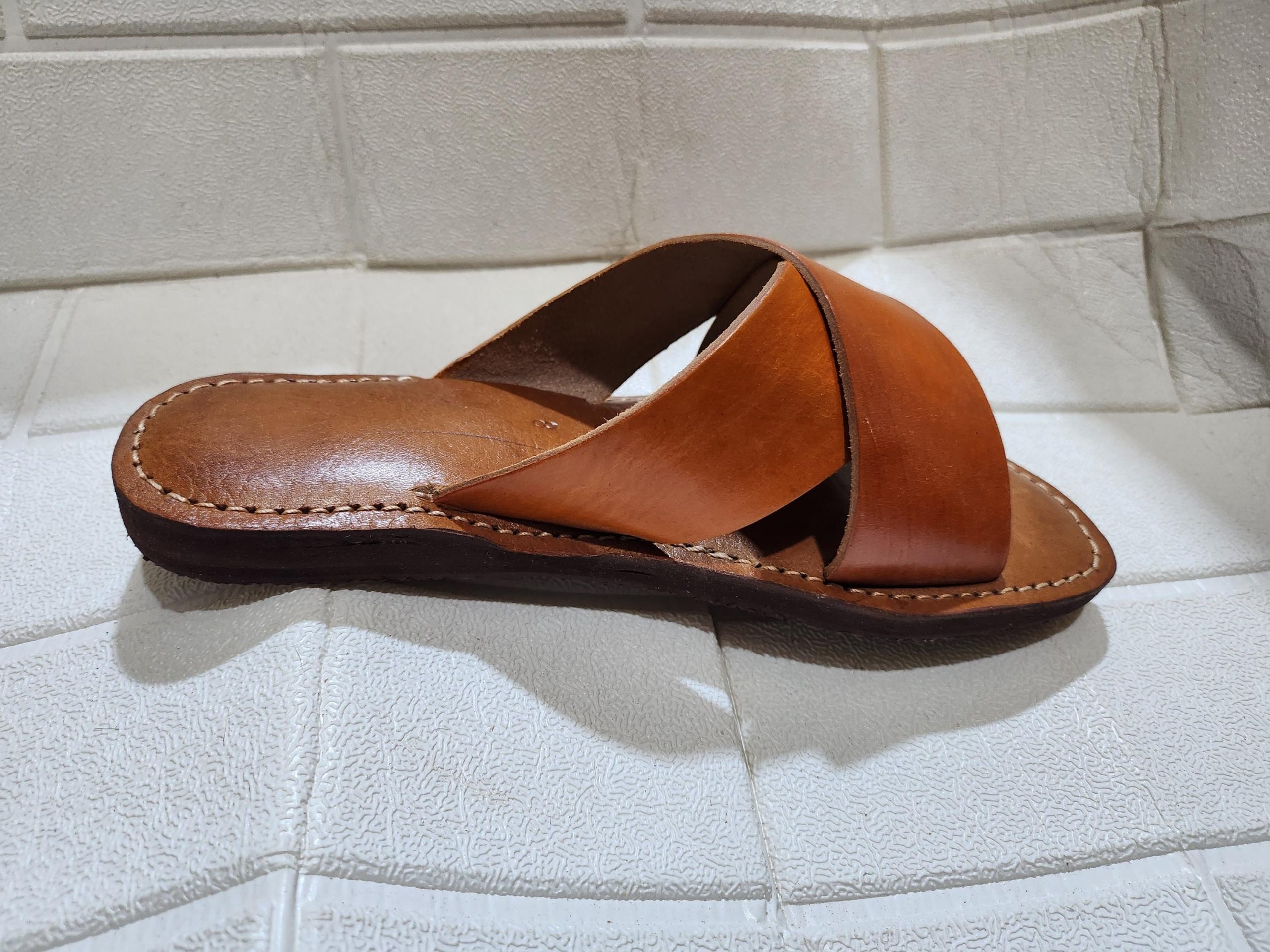 Handmade Moroccan Leather Sandals For Women – Brown Flat Criss-cross Slip-on – Artisan Summer Shoes By Artisanmoroccatelier – Sizes 37–42 Eu