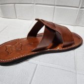 Handmade Moroccan Leather Sandals For Men – Brown Slip-on Summer Sandals – Traditional Men’s Shoes Eu 40 To 50 – Open Toe Artisanal Footwear