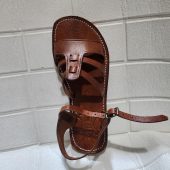 Handmade Moroccan Leather Sandals For Women – Brown Flat Summer Sandals With Toe Loop & Ankle Strap – Boho Travel Shoes Eu 37 To 42