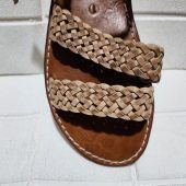 Handmade Moroccan Leather Sandals – Braided Flat Sandals For Women – Natural Tan Summer Shoes With Ankle Strap – Artisanmoroccatelie