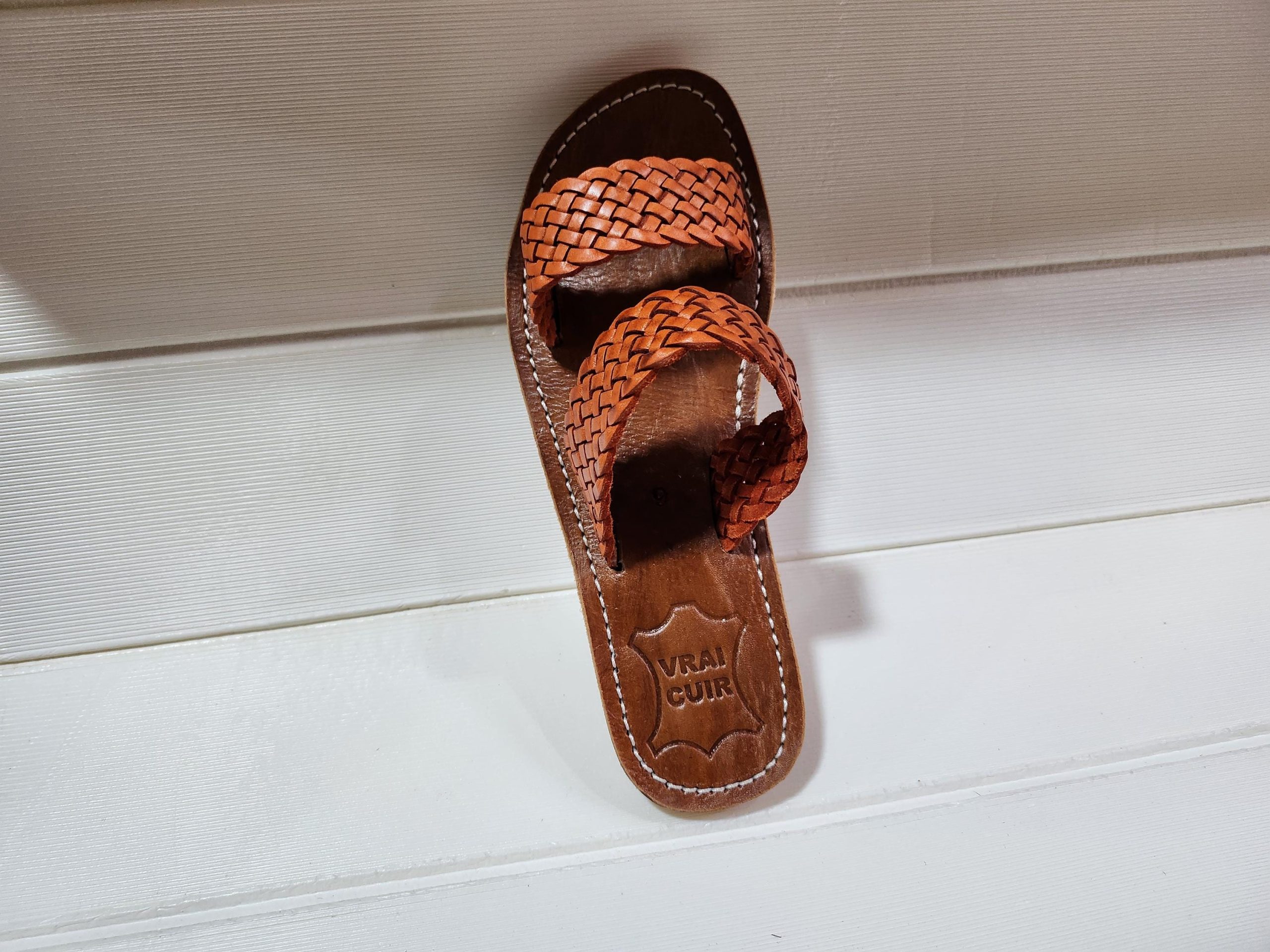 Handmade Moroccan Leather Sandals – Woven Double Strap Flat Slides – Boho Summer Slippers For Women – Comfy Brown Artisan Shoes (eu 37–42)
