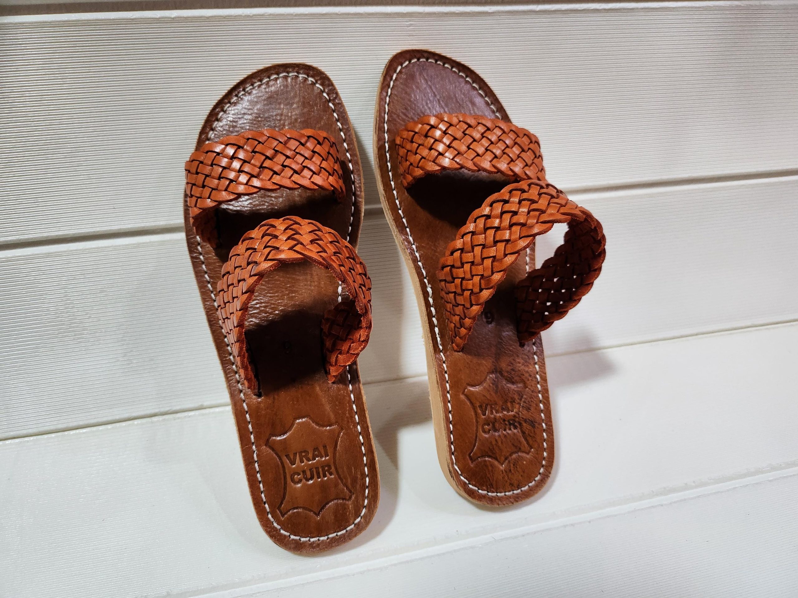Handmade Moroccan Leather Sandals – Woven Double Strap Flat Slides – Boho Summer Slippers For Women – Comfy Brown Artisan Shoes (eu 37–42)