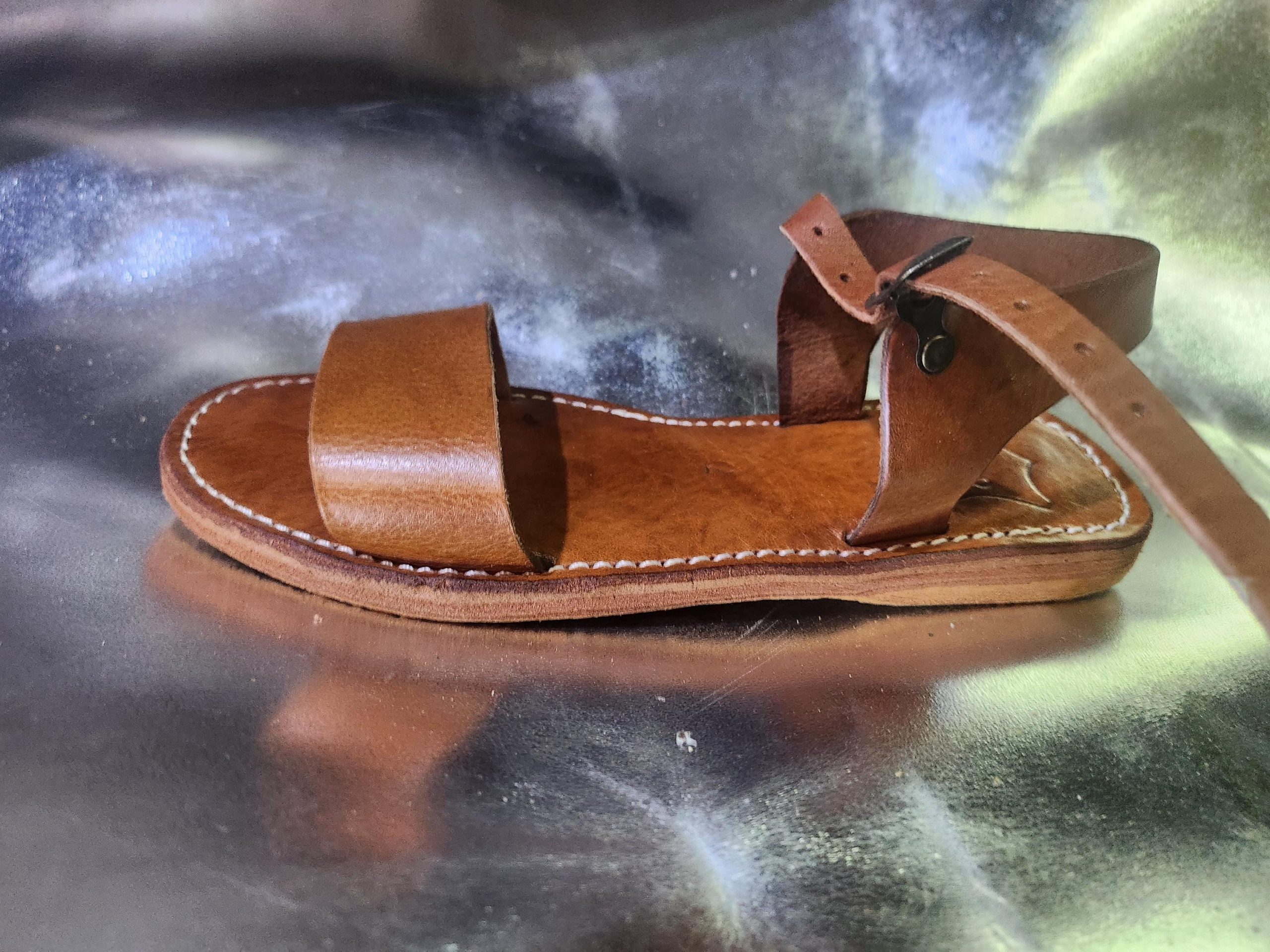 Handmade Moroccan Leather Sandals For Women – Fall Brown Leather Shoes Gift