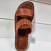 Handmade Moroccan Leather Sandals – Woven Double Strap Flat Slides – Boho Summer Slippers For Women – Comfy Brown Artisan Shoes (eu 37–42)