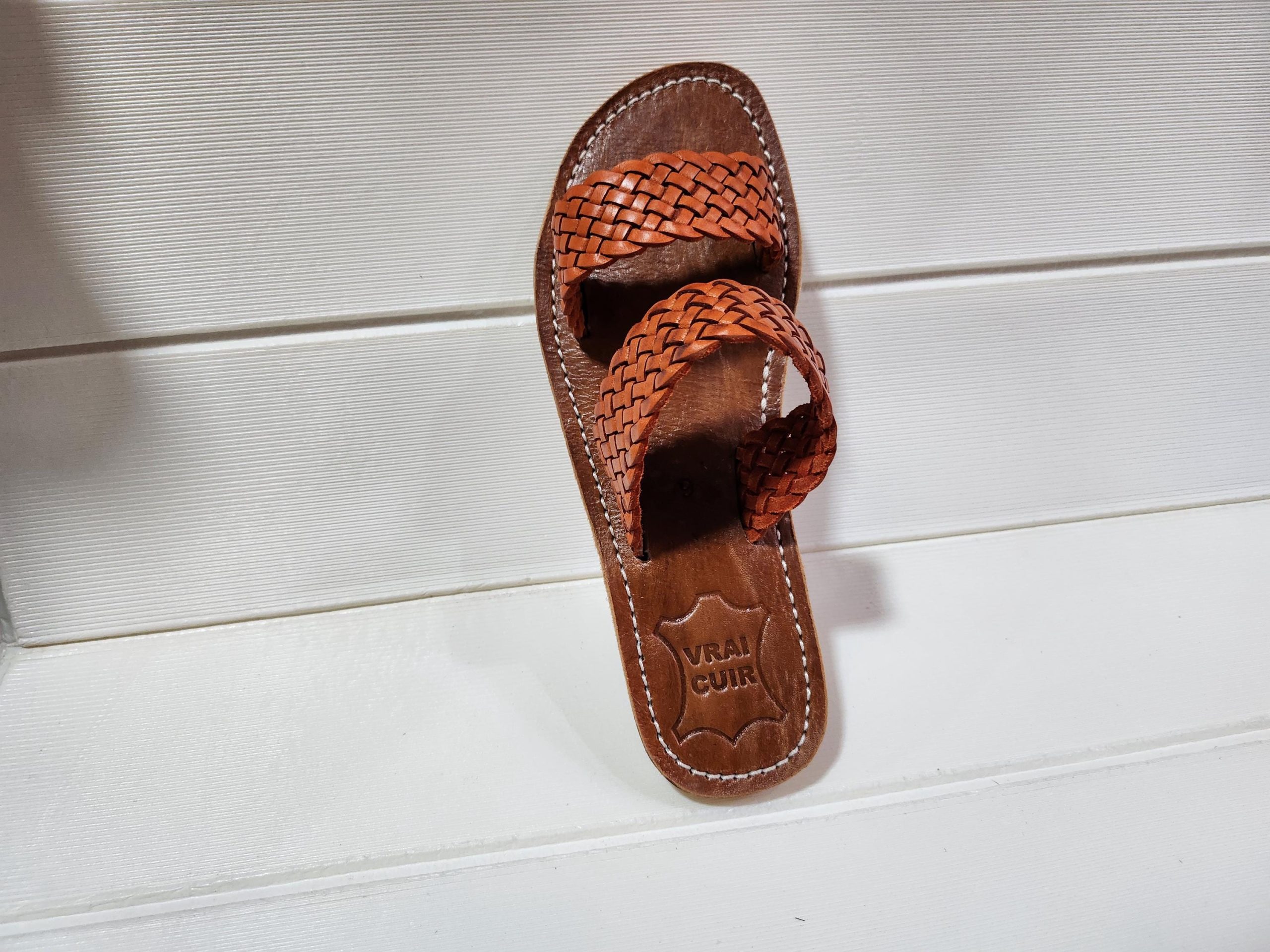 Handmade Moroccan Leather Sandals – Woven Double Strap Flat Slides – Boho Summer Slippers For Women – Comfy Brown Artisan Shoes (eu 37–42)