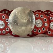 Handmade Moroccan Red Leather Belt With Silver Buckle – Wide Boho Waist Belt